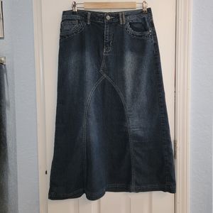 Cato Long Denim Skirt Size 8